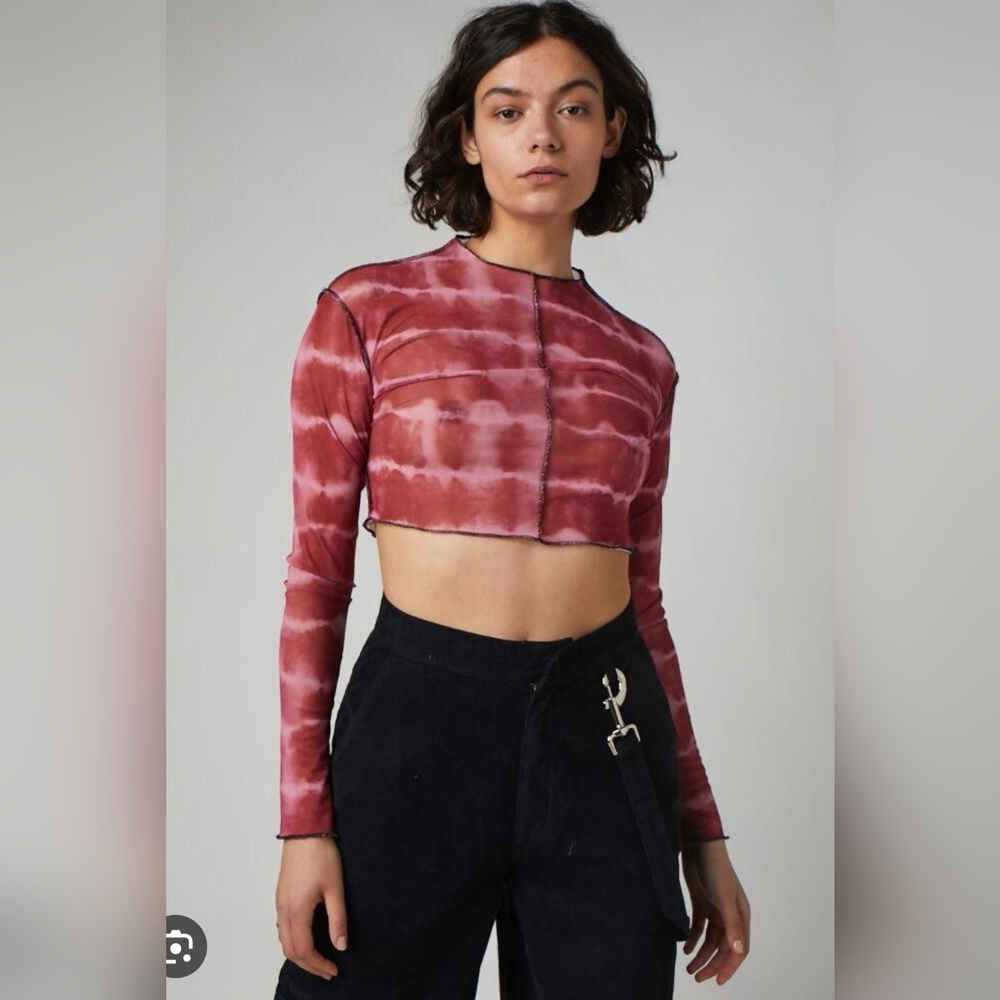 The Ragged Priest Tie Dye Mesh Crop Top